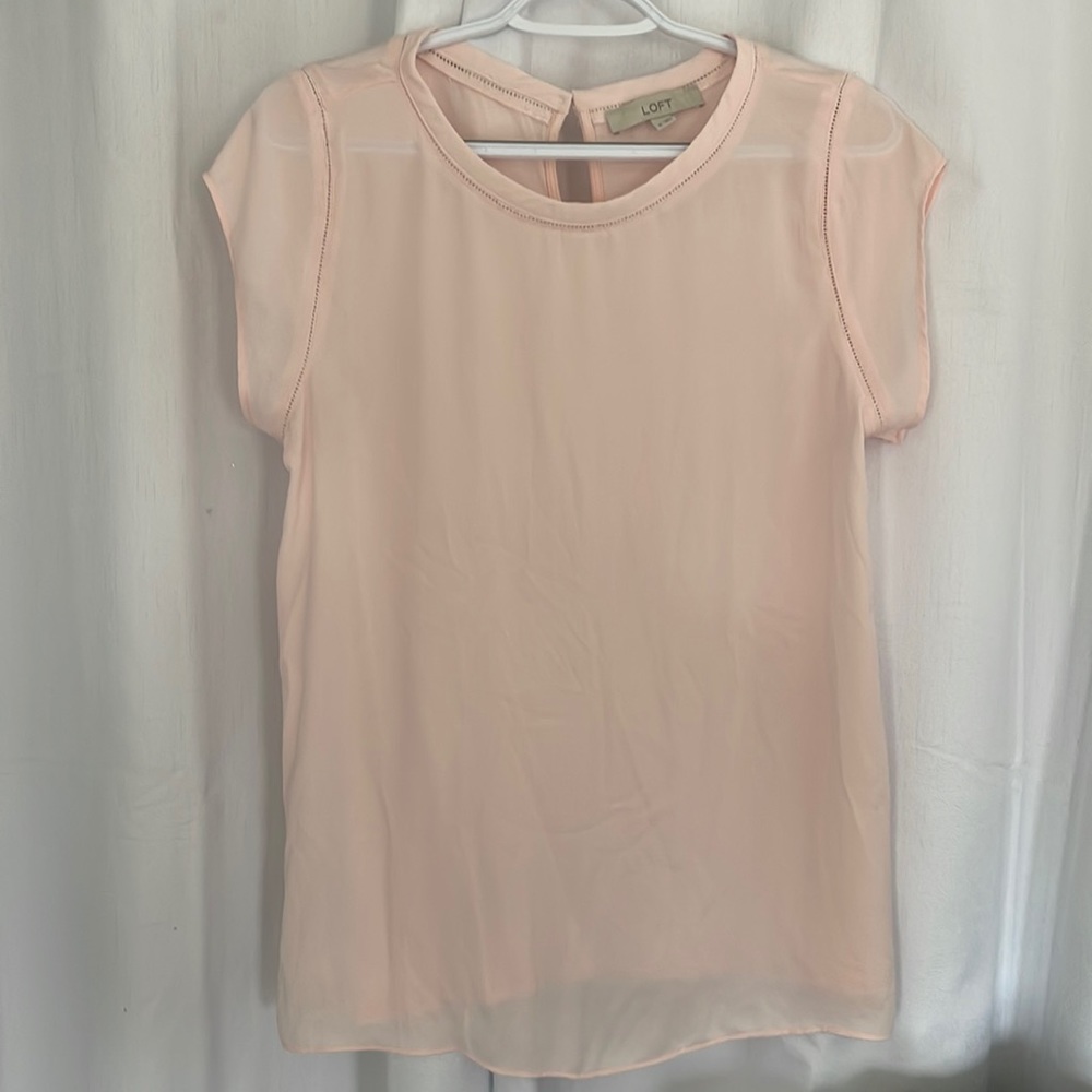 Loft light pink blouse medium like new condition